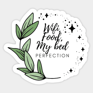 Food, Wifi, Bed ver 2 Sticker